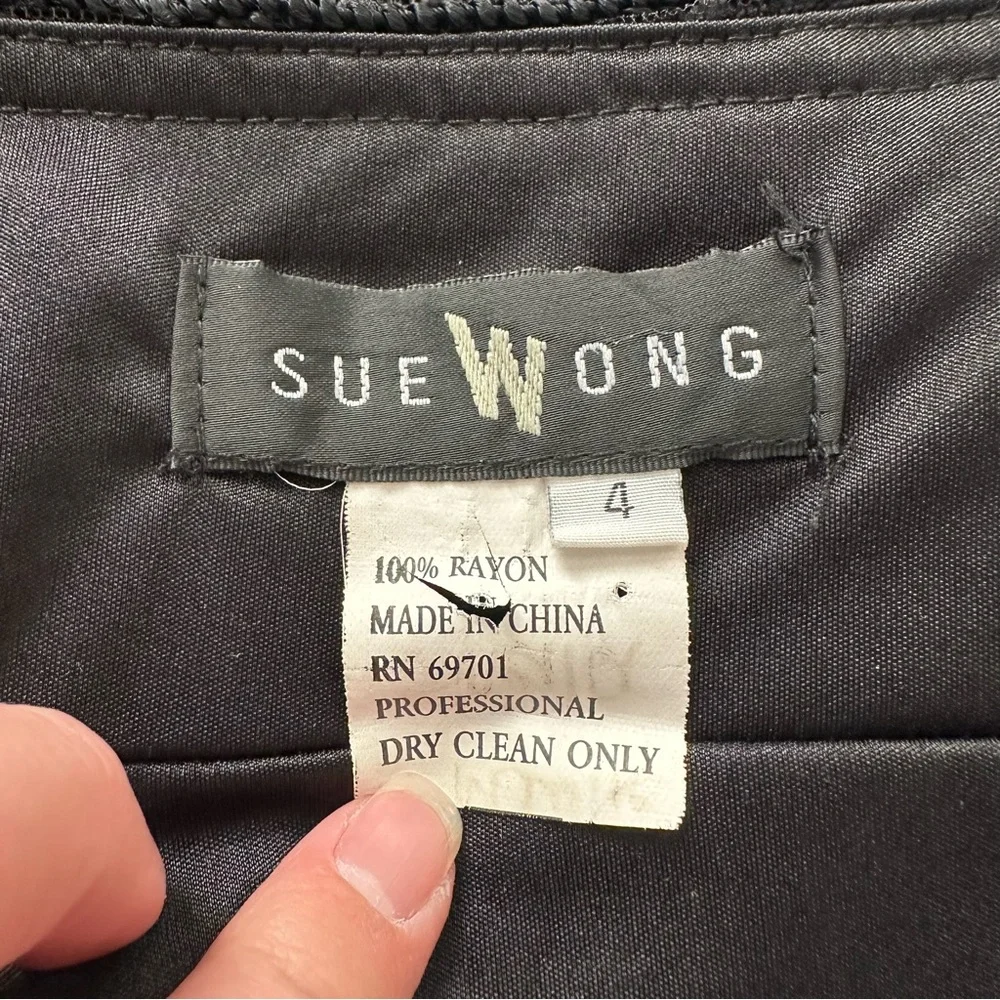 Sue Wong Vintage Black Crochet Halter Dress - Picture 8 of 15